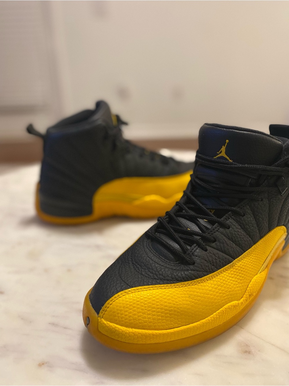 Jordan Black and Yellow High-Top Sneakers Men 10.5